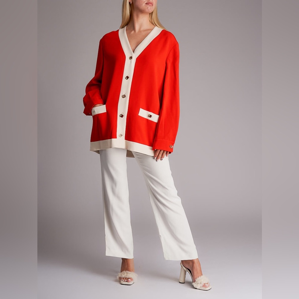 NEW! GUCCI $3200 Contrast Detail Cardigan Jacket